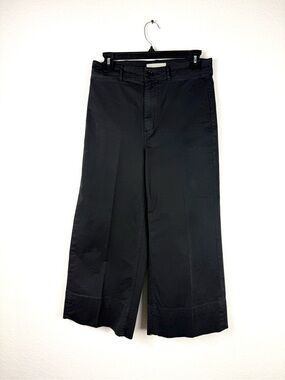 Everlane wide leg pants black cropped size 6